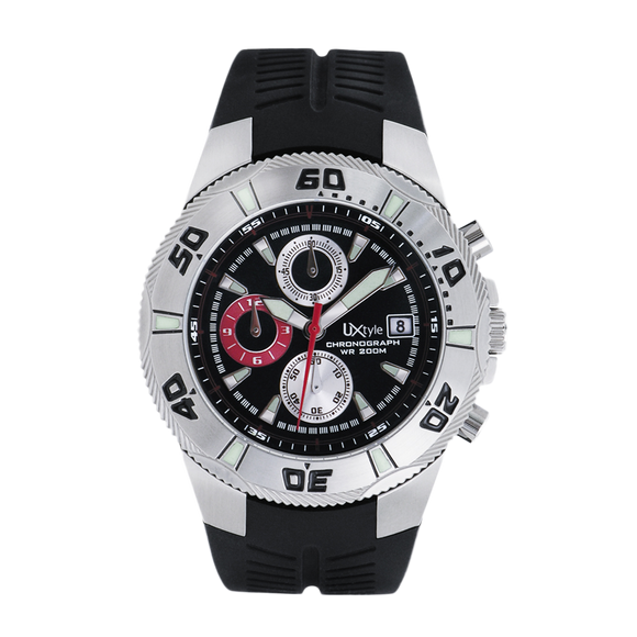 Uxtyle TM Chronograph Dive Watch - black/orange - front